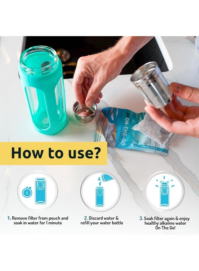 Invigorated Water pH ON-THE-GO Alkaline Filter Pouch- Portable Alkaline Filtration System For Your Bottle, Pitcher, Jug, Container - High pH Ionized - Long-Life 53 Gallon/223 Litre (3-pack) - Image 5